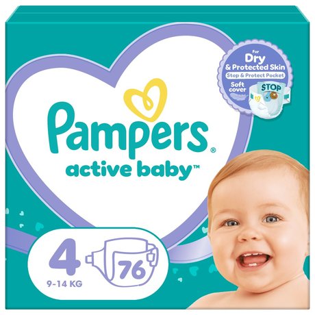 Pampers Active Baby, rozmiar 4, 76 pieluszek, 9kg-14kg