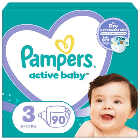 Pampers Active Baby, rozmiar 3, 90 pieluszek, 6kg-10kg