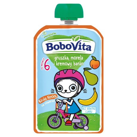 BoboVita Kicia Kocia gruszka morela i kremowy banan po 6 miesiącu 100 g