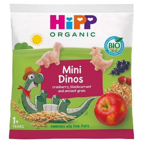 HIPP BIO Mini Dinos Chrupki zbożowe z sokami zagęszczonymi po 1. roku życia 30 g
