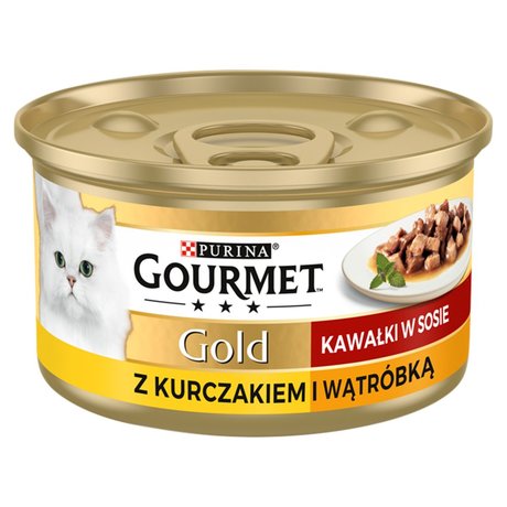 Gourmet Gold Karma dla kotów kurczak i wątróbka w sosie 85 g