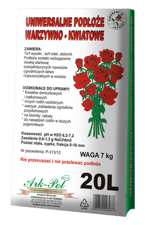 Uniwersalne podłoże warzywno-kwiatowe 20l