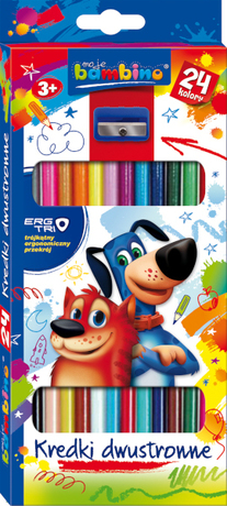 Bambino Kredki dwustronne 12szt. 24 kolory