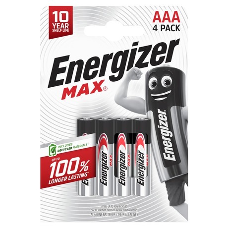 Energizer Max AAA-LR03 1,5 V Baterie alkaliczne 4 sztuki