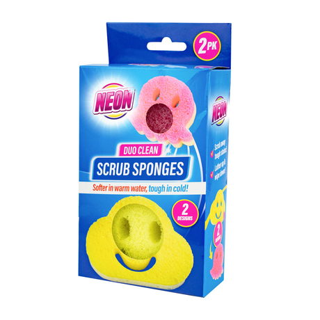Gąbki do mycia neon mix 2 szt.