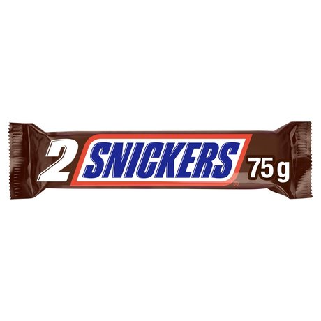 Snickers Baton z nadzieniem i orzeszkami ziemnymi w karmelu i czekoladzie 75 g (2 x 37,5 g)