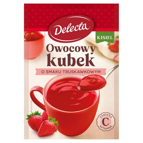 Delecta Owocowy kubek Kisiel o smaku truskawkowym 30 g