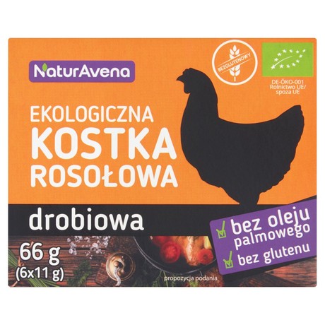 NaturAvena Ekologiczna kostka rosołowa drobiowa 66 g (6 x 11 g)