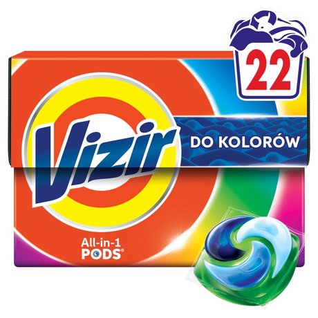 Vizir PODS, Kapsułki Do Prania Kolorowych Tkanin, 22 Prań
