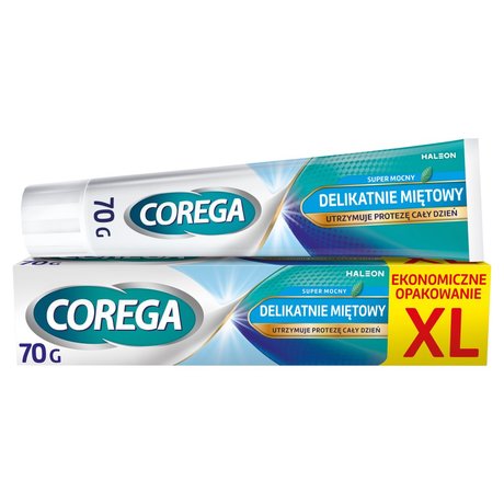 Corega Krem mocujący do protez zębowych super mocny delikatnie miętowy 70 g