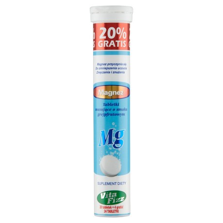 Vita Fizz Magnez Suplement diety tabletki musujące o smaku grejpfrutowym 96 g (24 sztuki)