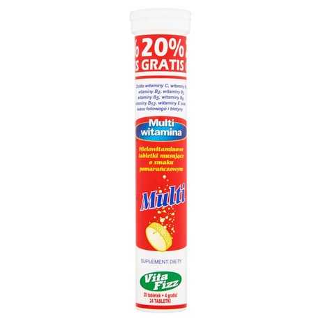 Vita Fizz Multiwitamina Wielowitaminowe tabletki musujące Suplement diety 96 g (24 tabletki)