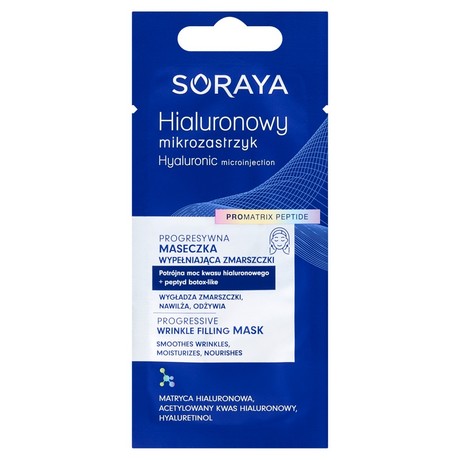 Soraya Hialuronowy Mikrozastrzyk Progresywna maseczka wypełniająca zmarszczki 8 ml