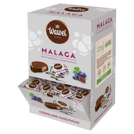 Wawel Malaga śmietankowa z rodzynkami Czekoladki nadziewane 2,5 kg