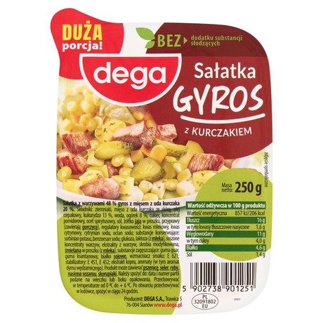 Dega Sałatka gyros z kurczakiem 250 g