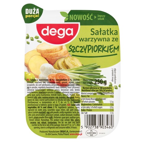 Dega Sałatka warzywna ze szczypiorkiem 250 g