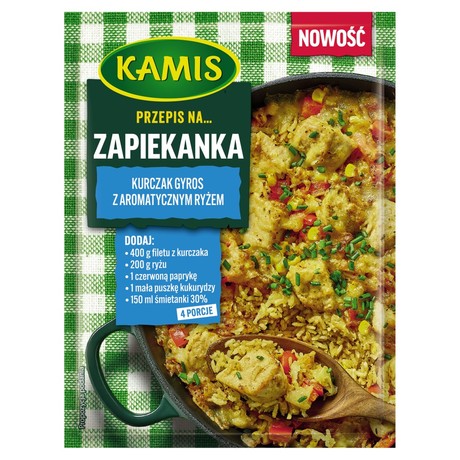 Kamis Przepis na zapiekanka kurczak gyros z aromatycznym ryżem 30 g
