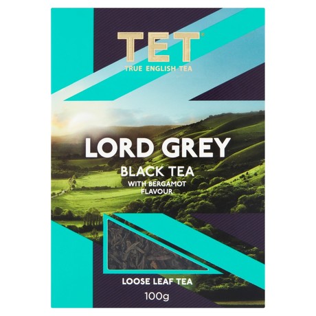 TET Lord Grey Herbata czarna liściasta z aromatem bergamotki 100 g