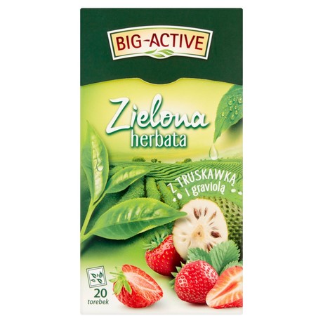 Big-Active Zielona herbata z truskawką i graviolą 30 g (20 x 1,5 g)