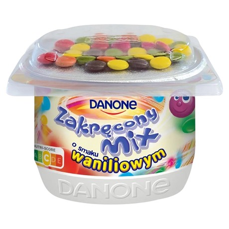 Danone Zakręcony Mix Jogurt o smaku waniliowym 125 g
