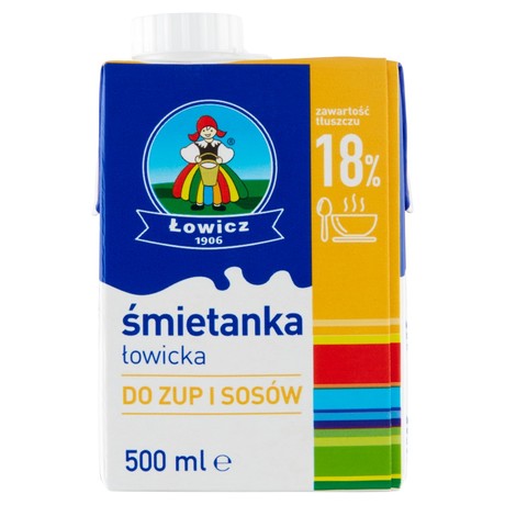 Łowicz Śmietanka łowicka UHT 18% 500 ml