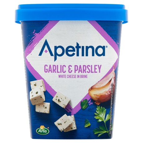 Arla Apetina Ser biały sałatkowy w kostkach z czosnkiem i pietruszką 200 g
