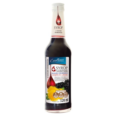 Excellence Syrop z czarnego bzu i ekstraktu z kwiatu mniszka lekarskiego 320 ml