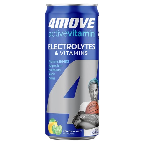 4Move Active Vitamin Electrolytes & Vitamins Gazowany napój o smaku cytrynowo-miętowym 330 ml