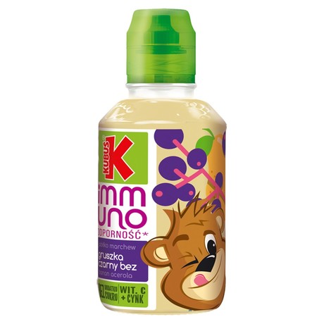 Kubuś Immuno Odporność Sok jabłko marchew gruszka czarny bez banan acerola 200 ml