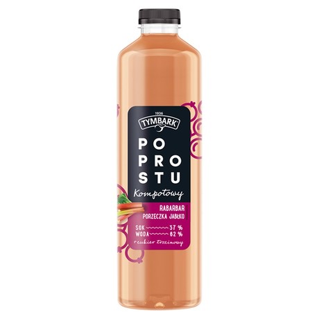 Tymbark Po prostu Napój kompotowy rabarbar porzeczka jabłko 1,25 l