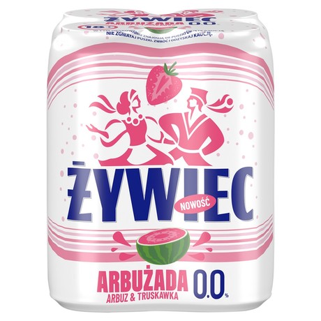 Żywiec Arbużada Bezalkoholowy napój piwny arbuz & truskawka 4 x 500 ml