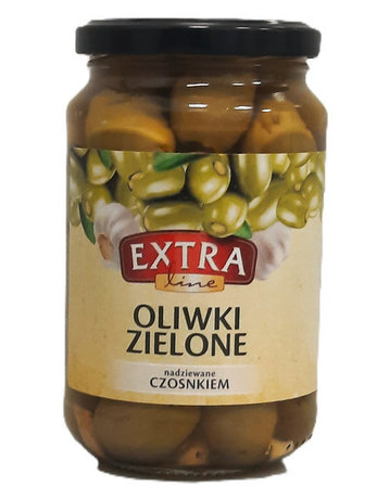 Extra Line Oliwki zielone drylowane z czosnkiem 350 g