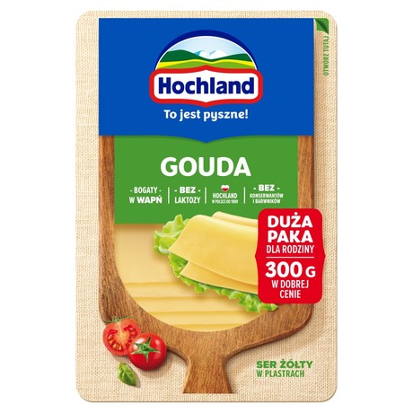 Hochland Ser żółty w plastrach gouda 300 g