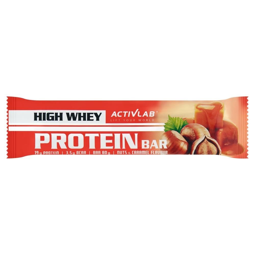 Activlab High Whey Protein Baton wysokobiałkowy o smaku orzechowo-karmelowym 80 g