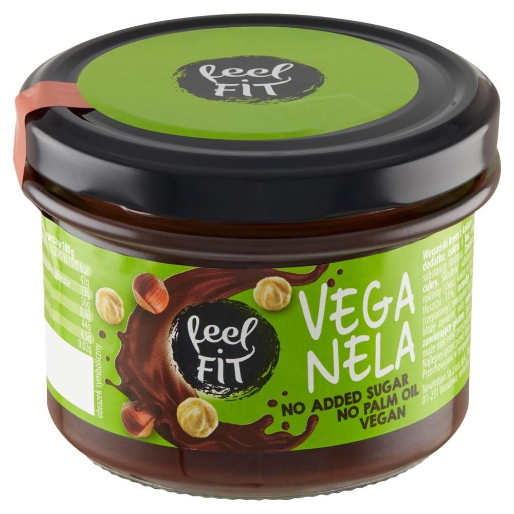 Feel Fit Veganela Wegański krem z kakao i orzechami laskowymi bez dodatku cukru 200 g