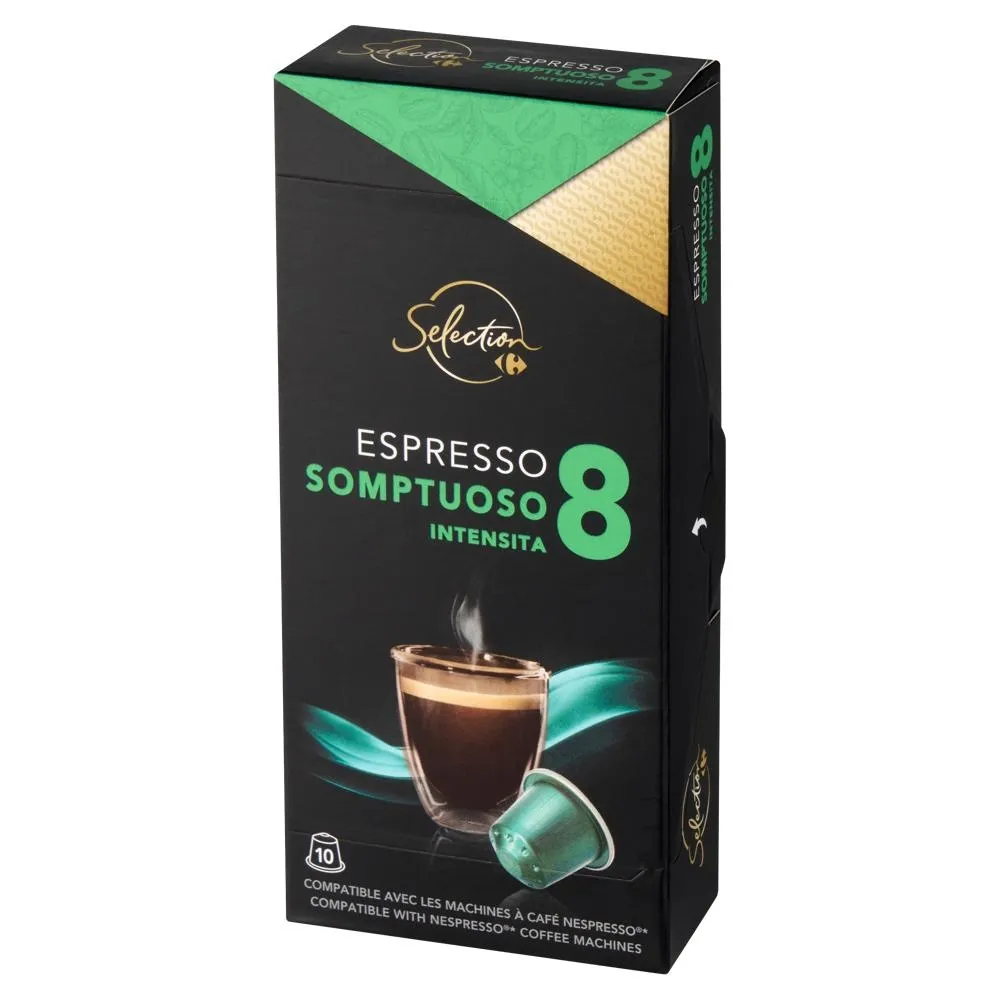 Carrefour Selection Espresso Somptuoso Kapsułki z kawą mieloną 52 g (10 sztuk)