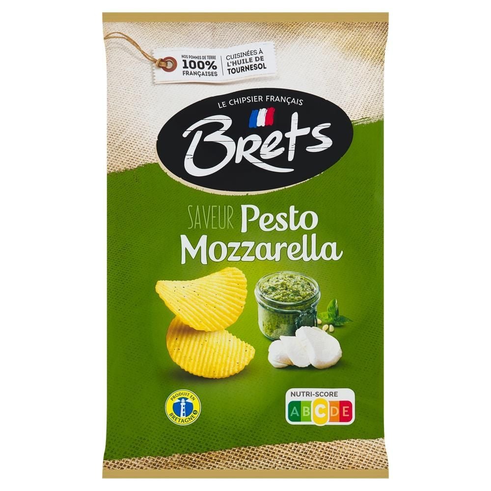 Brets Chipsy ziemniaczane o smaku zielonego pesto z mozarellą 125 g