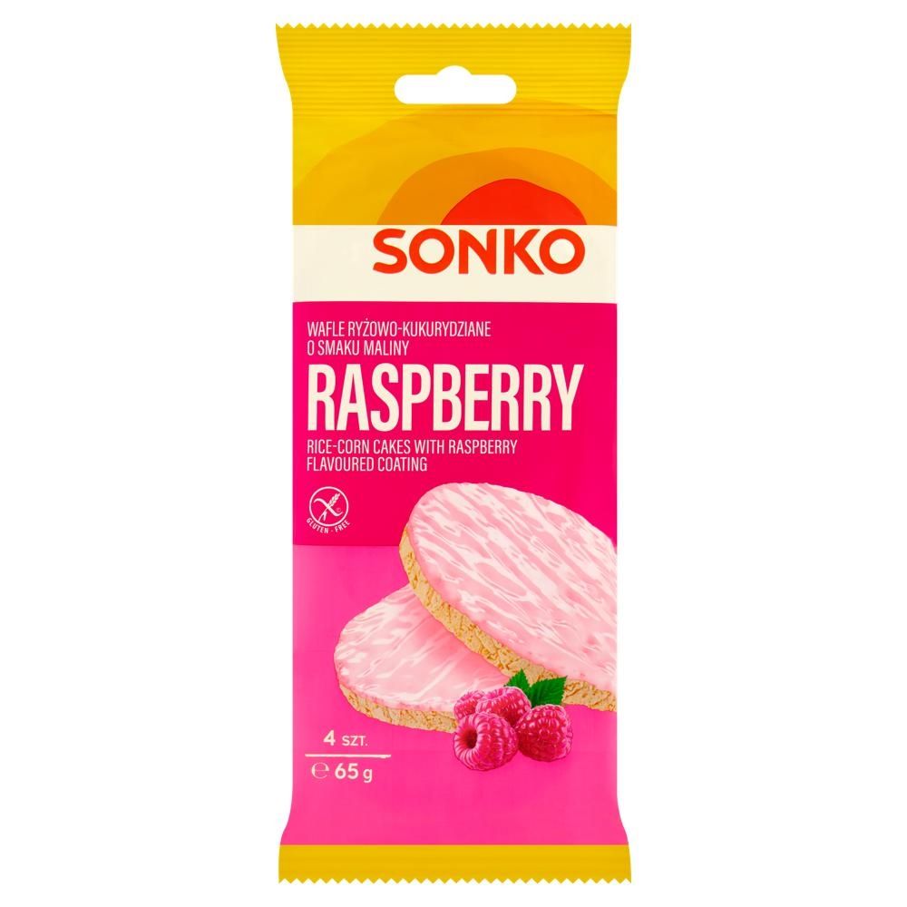 Sonko Wafle ryżowo-kukurydziane o smaku maliny 65 g