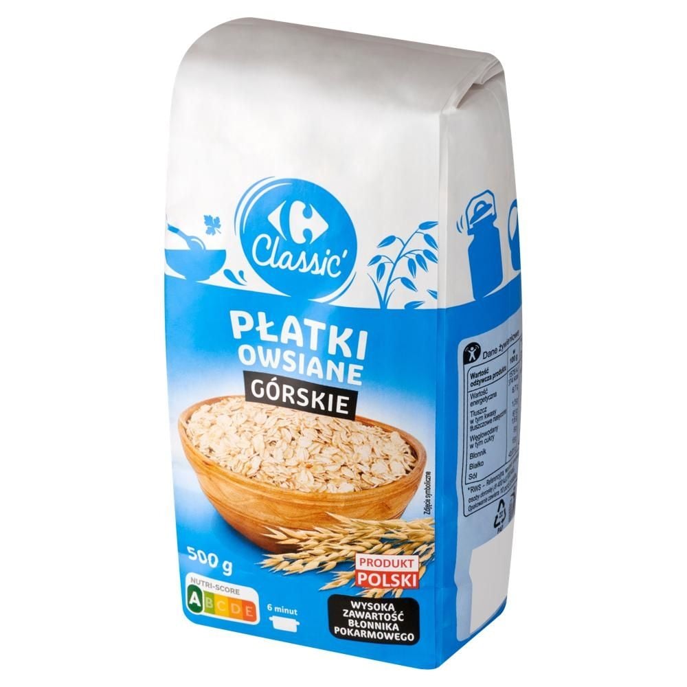 Carrefour Classic Płatki owsiane górskie 500 g
