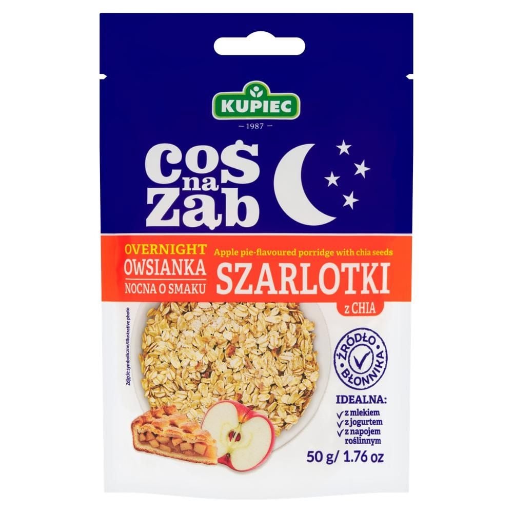 Kupiec Coś na ząb Owsianka nocna o smaku szarlotki z chia 50 g