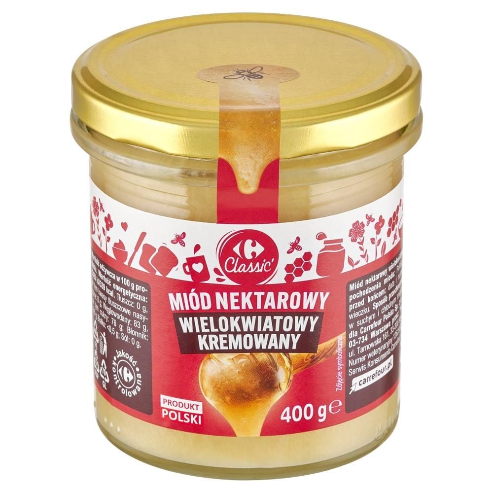 Carrefour Classic Miód nektarowy wielokwiatowy kremowany 400 g