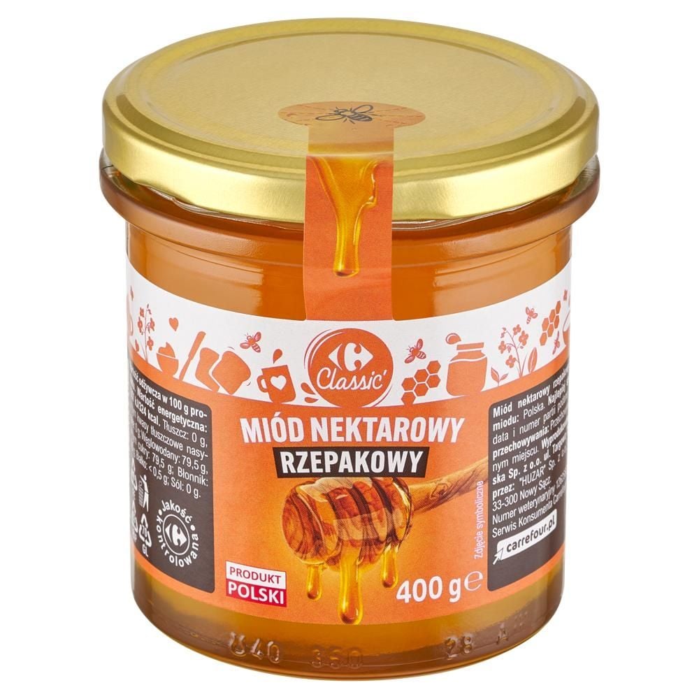 Carrefour Classic Miód nektarowy rzepakowy 400 g