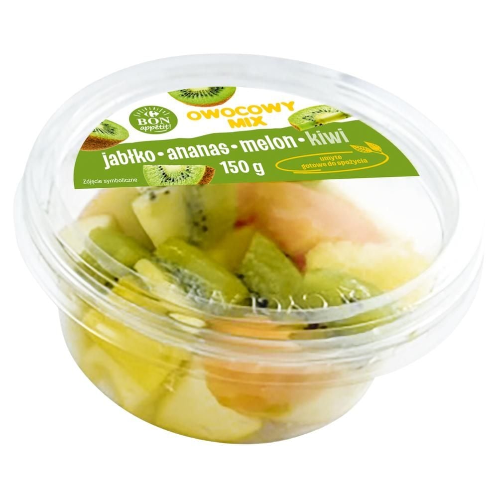 Carrefour Bon appétit! Owocowy mix jabłko ananas melon kiwi 150 g