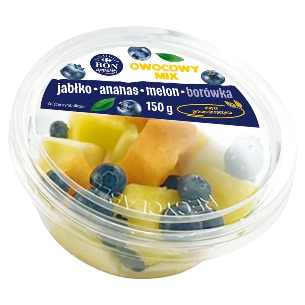 Carrefour Bon Appétit! Owocowy mix jabłko ananas melon borówka 150 g