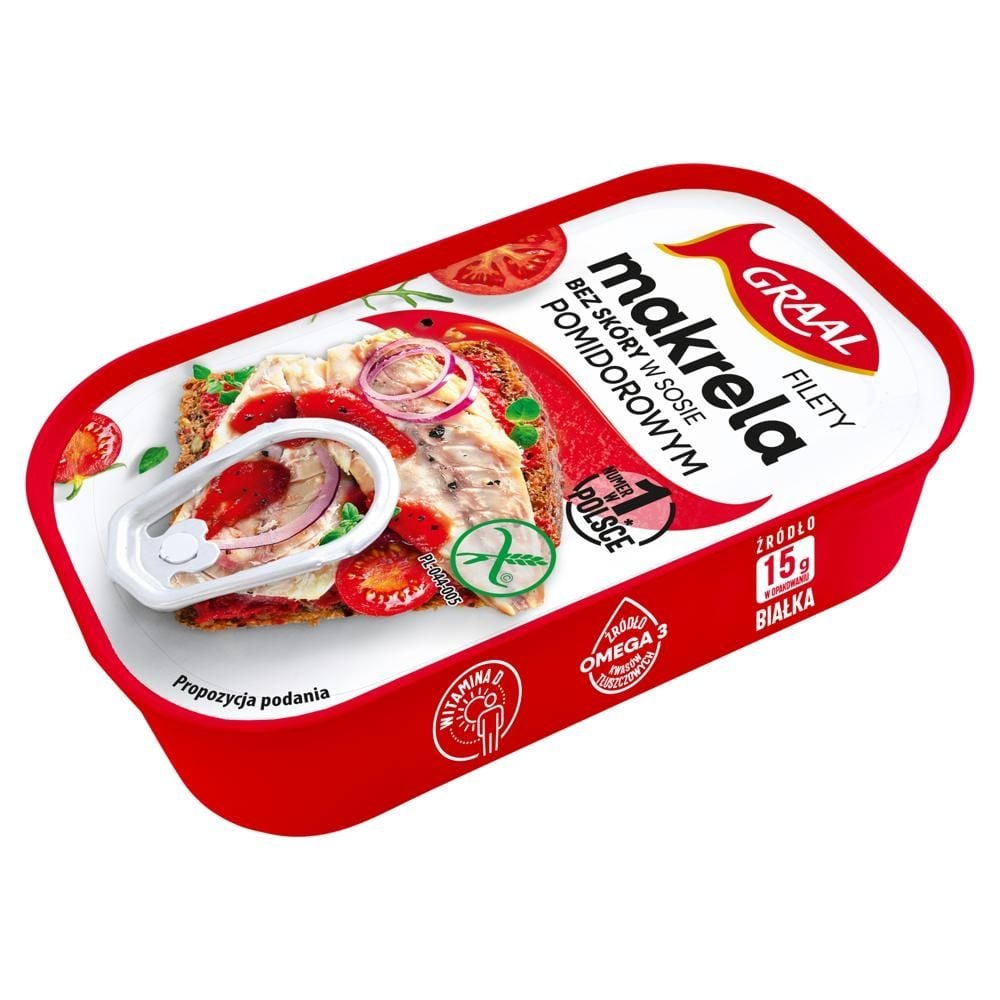 Graal Filety makrela bez skóry w sosie pomidorowym 110 g
