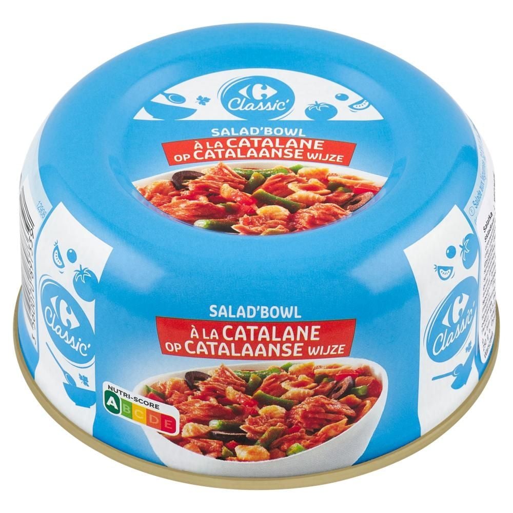 Carrefour Classic Sałatka z warzywami tuńczykiem pasiastym i makaronem 250 g