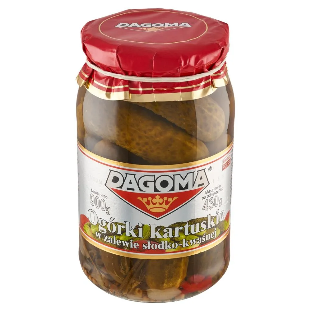 Dagoma Premium Ogórki kartuskie w zalewie słodko-kwaśnej 900 g