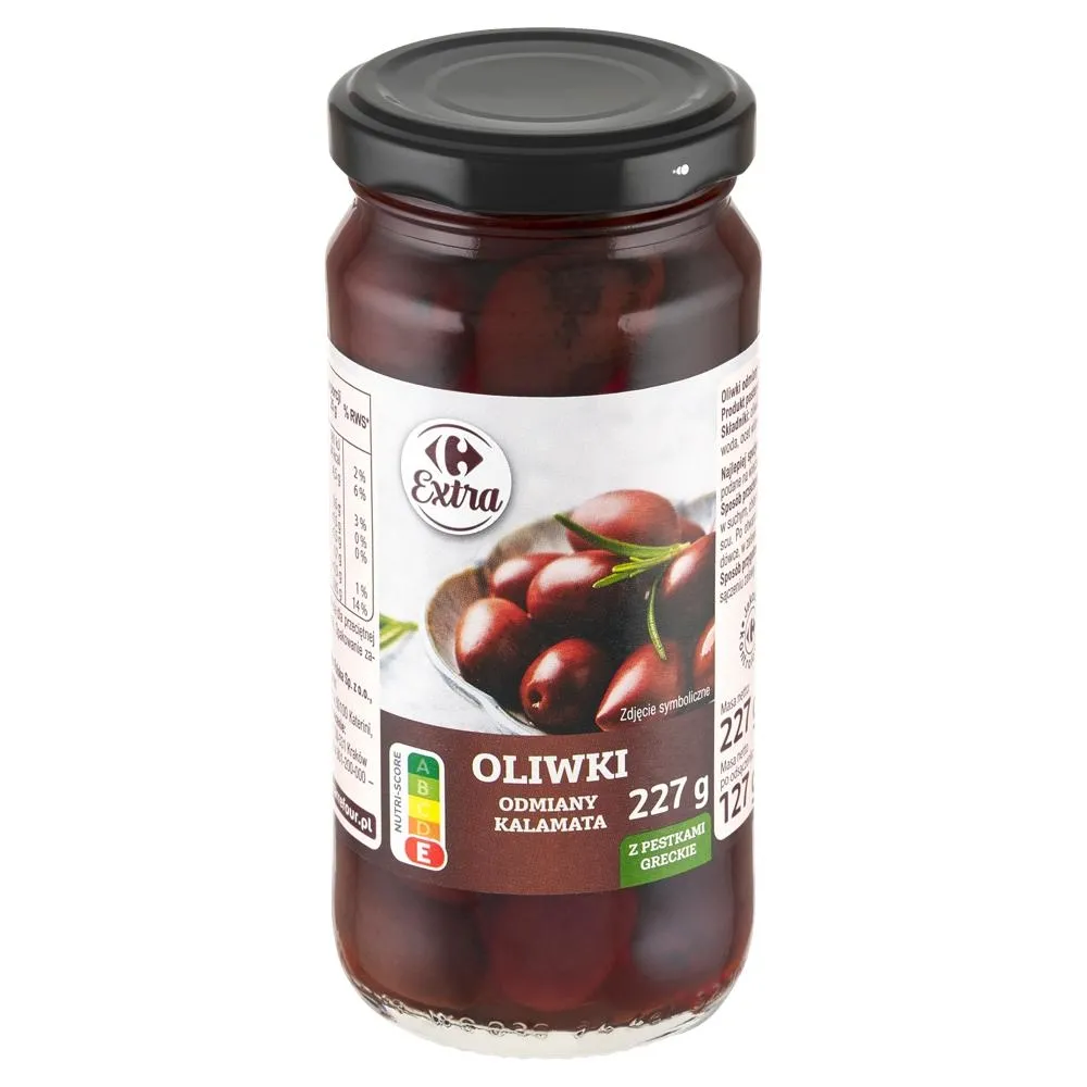 Carrefour Extra Oliwki odmiany Kalamata z pestkami greckie 227 g