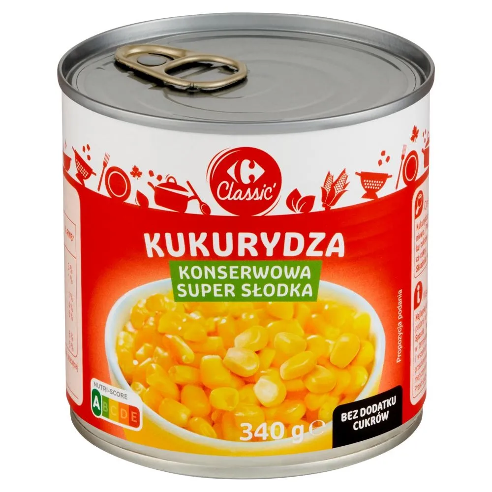 Carrefour Classic Kukurydza konserwowa super słodka 340 g