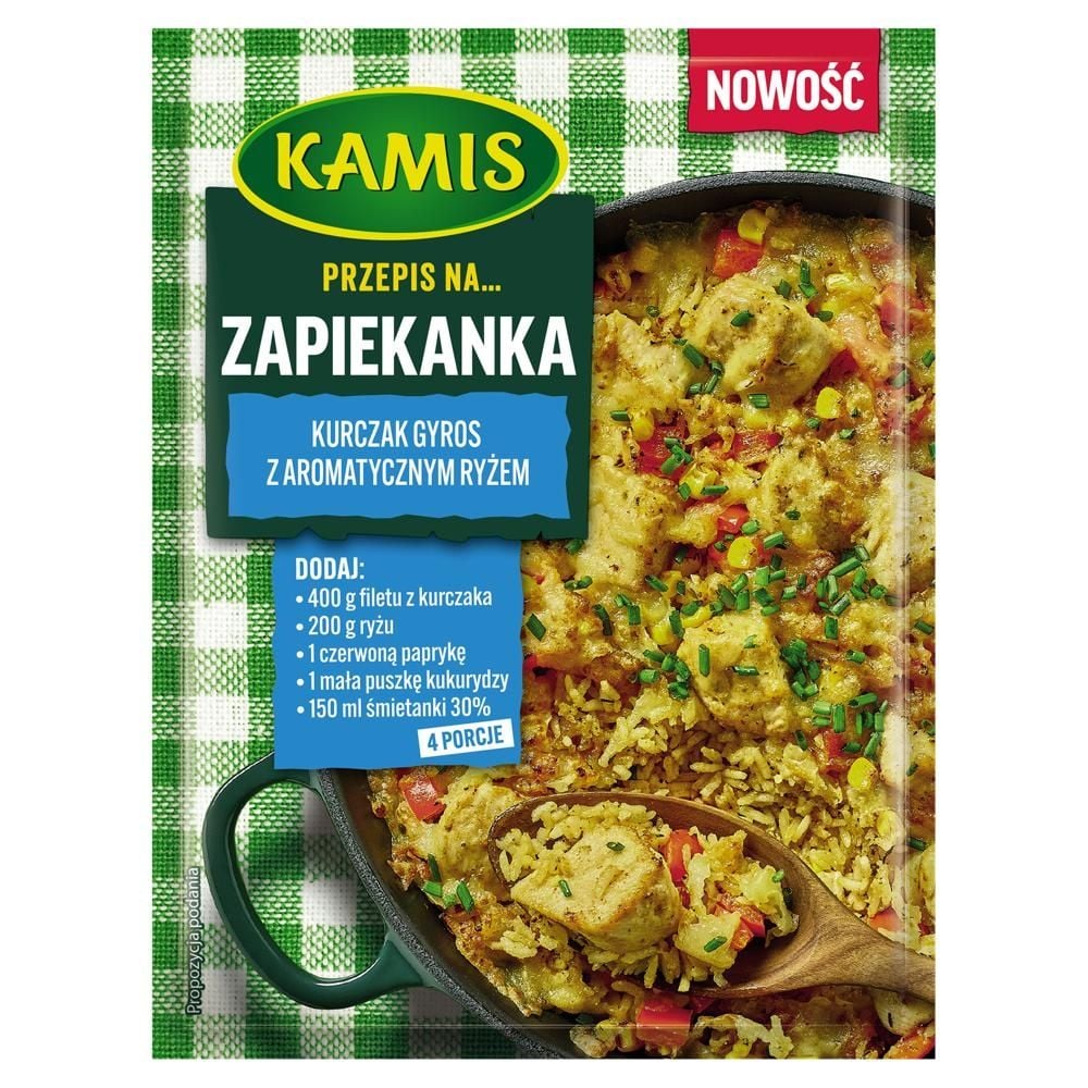Kamis Przepis na zapiekanka kurczak gyros z aromatycznym ryżem 30 g